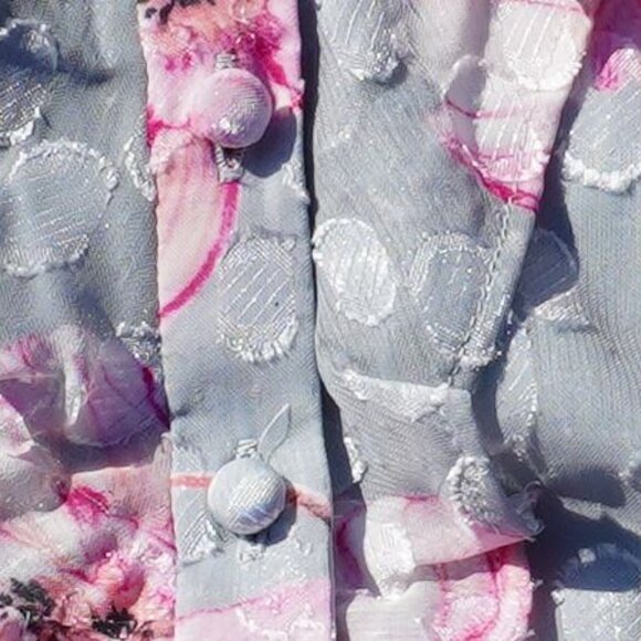 NWT Size M Express Floral Spaghetti Strap Blue Polka Dot Peplum Top - Picture 7 of 7